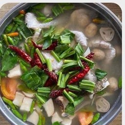 ต้มยำปลากระพง (ถ้วย)