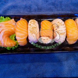 Combo Set แซลม่อนสด 3 ซูชิเบิร์น 3 ไม่เบิร์น 3