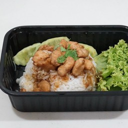 ข้าวหน้าไก่ซอสเห็ดหอม