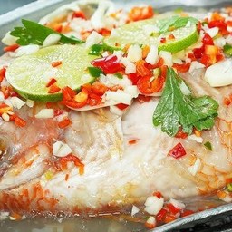 ปลาทับทิมนึ่งมะนาว