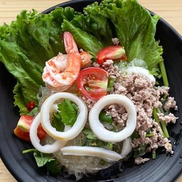 ยำวุ้นเส้นใส่หมูสับ, หมึกและกุ้ง