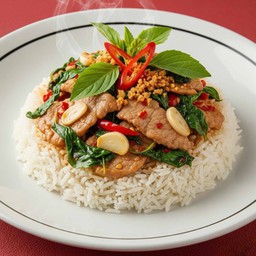 ข้าวกะเพราหมูชิ้น