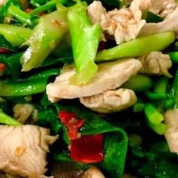 ข้าว+คะน้าไก่น้ำมันหอย