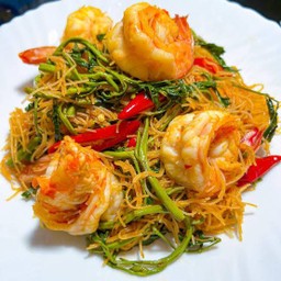 หมี่กระเฉดกุ้งสด