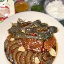 เซ็ตรวม แซลมอนดอง + กุ้งดอง + กั้งดองซีอิ๊ว