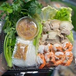 เมี่ยงคู่หูดูโอ้ (หมูสามชั้น+กุ้ง)
