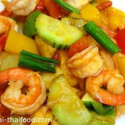 ผัดเปรี้ยวหวานกุ้ง