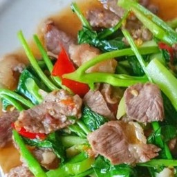 ข้าว+คะน้าเนื้อน้ำมันหอย