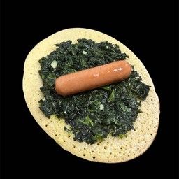 ผักโขมอบชีส+ไส้กรอก