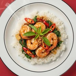 ข้าวกะเพรากุ้ง