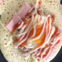 ไข่ดาว+หมูสับ+แฮม