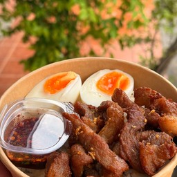 ข้าวหมูทอด+ไข่เจียว