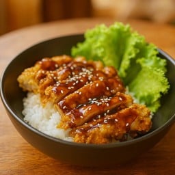 ข้าวไก่กรอบซอสซอยการ์ลิค