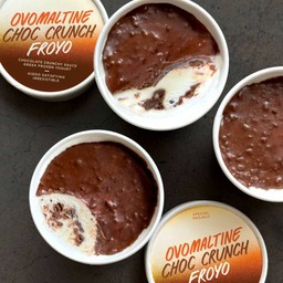 Ovomaltine Choc Crunch Froyo (Cup 85g) - โอโวมอลติน ช็อกโกแลต ครันชี่ซอส กรีกโยเกิร์ต