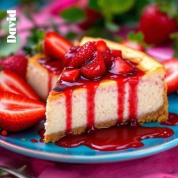 ชีสเค้กราดซอสสตรอเบอรี่