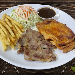 หมูพริกไทยดำ+สะโพกสไปซี่