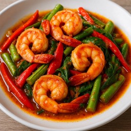 ผัดพริกแกงกุ้ง,หมึก