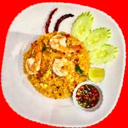 ข้าวผัดต้มยำ,กุ้ง+ปลาหมึก