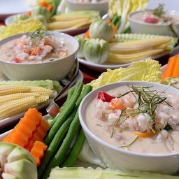 ชุดกุ้งหลน ผักลวก-สด