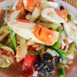 ตำแตงปูปลาร้า(ไข่เค็ม)