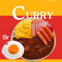 ข้าวแกงกะหรี่ไข่ข้น แฮม ไส้กรอก homemade