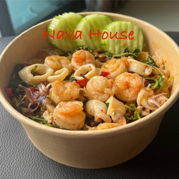 กะเพรากุ้ง+หมูสับ