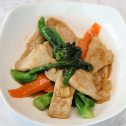 คะน้าฮ่องกงผัดหมู 猪肉炒芥兰