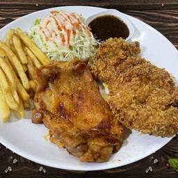 สะโพกไก่สไปร์ซซี่ย่าง+ทอด