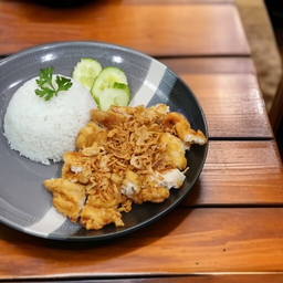 ข้าวไก่กรอบหอมเจียว