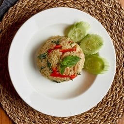 ข้าวผัดเขียวหวานกุ้ง