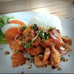 ข้าว-ลาบปลาทอด