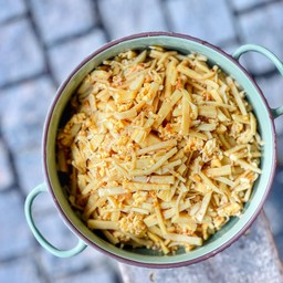 หน่อไม้ไผ่หวานผัดไข่ กับข้าว