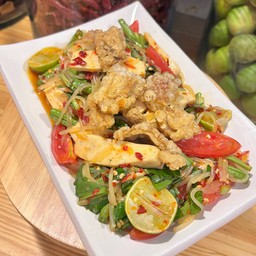 ตำเส้นเล็กหมูยอ (ไม่ได้ใส่แคบหมู)