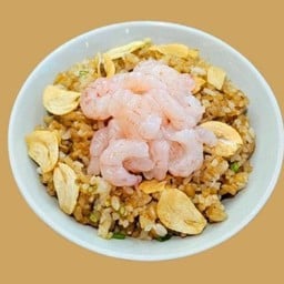 ข้าวผัดกระเทียม กุ้งหวานเล็ก