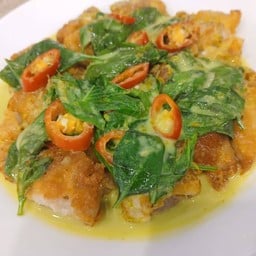 ไก่กรอบซอสเขียวหวาน(กับข้่าว)