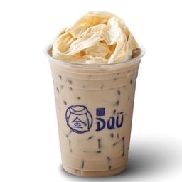 น้ำเต้าหู้ใส่ฟองเต้าหู้เย็น (แก้ว)