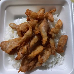 หมูทอดน้ำปลาราดข้าว