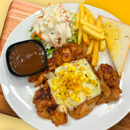 DL สเต็กไก่ชีสข้าวโพด