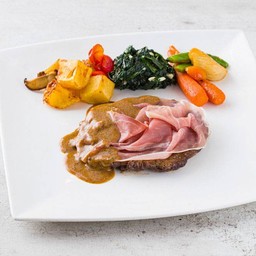 Veal Escalope Pan Fried Topped with Parma Ham
