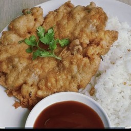 ข้าวไข่เจียวหมูสับราดข้าว ไข่ไก่2ฟอง