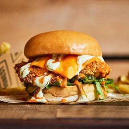 KOREAN BURGER CRISPY CHICKEN กเก้น ซอสโคเรียน เบอร์เกอร์