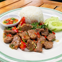 DL ข้าวกะเพราเนื้อออสเตรเลีย