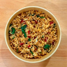 ข้าวกะเพราหมูสับ คลุกข้าว