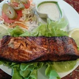 Grilled Salmon steak.