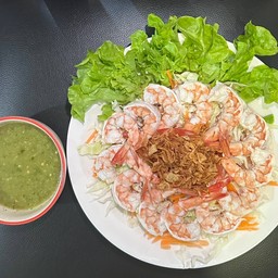 กะเพราพริกแห้ง ตำ ยำแซป  เจ้กุ้ง