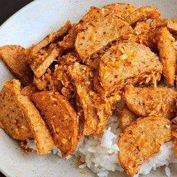 หมูยอทอด ราดข้าว