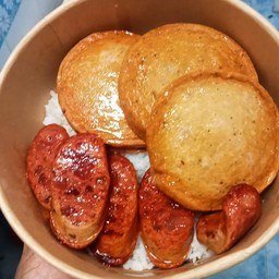 ข้าวกุนเชียงทอด+ไก่ยอทอด