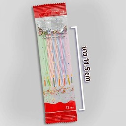 เทียนป๊อกกี้สีลายขาว