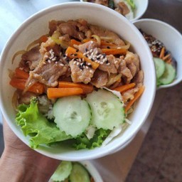 ข้าวหน้าหมู ผัดซอสเทอริยากิ