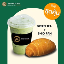Ice Green Tea คู่กับ Shio Pan (ขนมปังเกลือ)